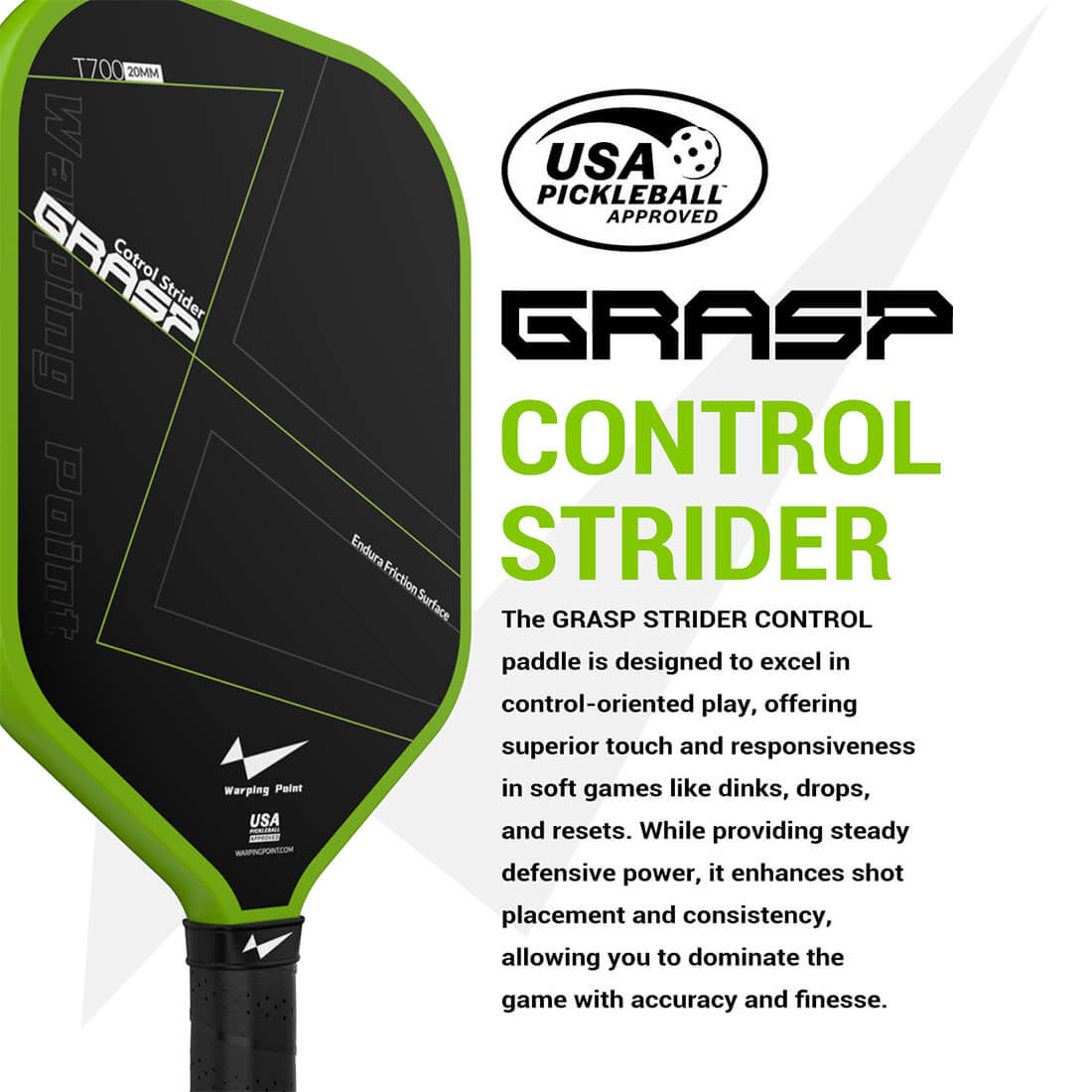 Grasp Pickleball Paddle - 20mm