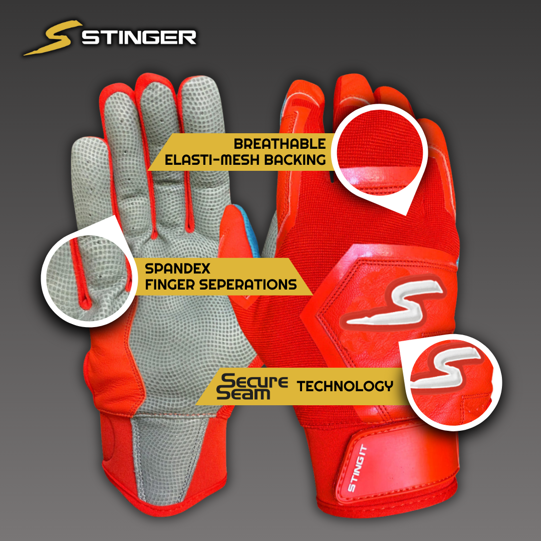 Color Crush Batting Gloves - Red