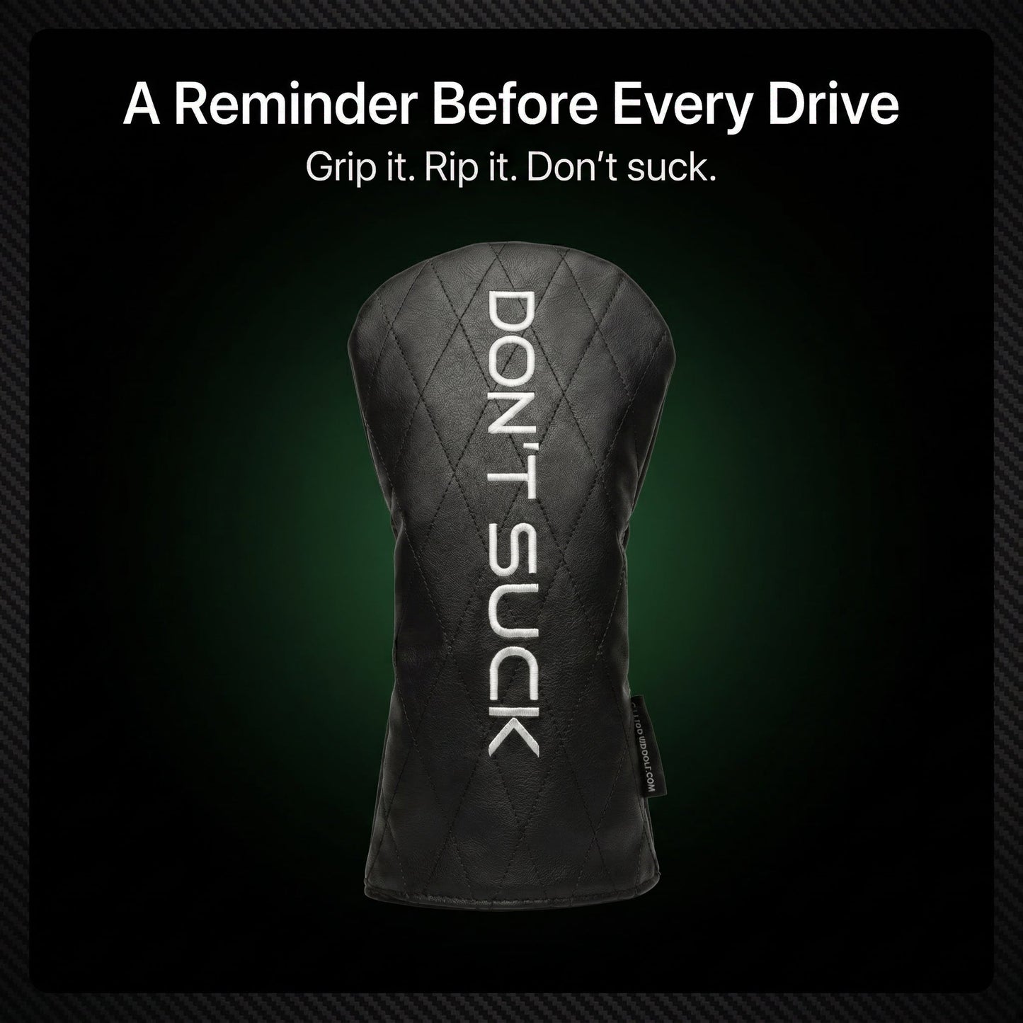 Don’t Suck™ Driver Headcover — Premium Black Diamond Quilted Fit (460cc)