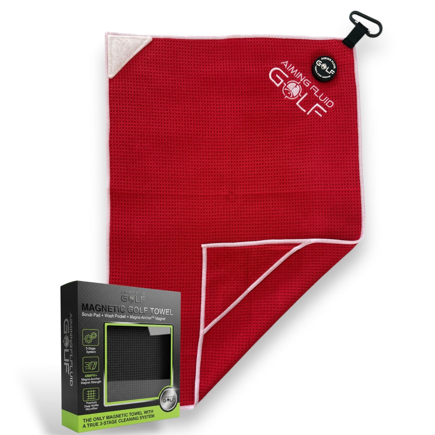 Magna-Anchor™ Magnetic Golf Towel – Stubby (16×24)