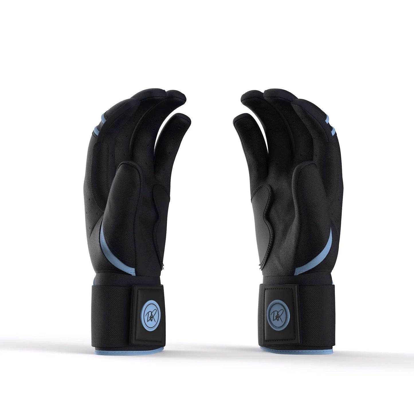 Drip & Rip™ 'Baller' Series Premium Leather Long Cuff Batting Glove Black Ice