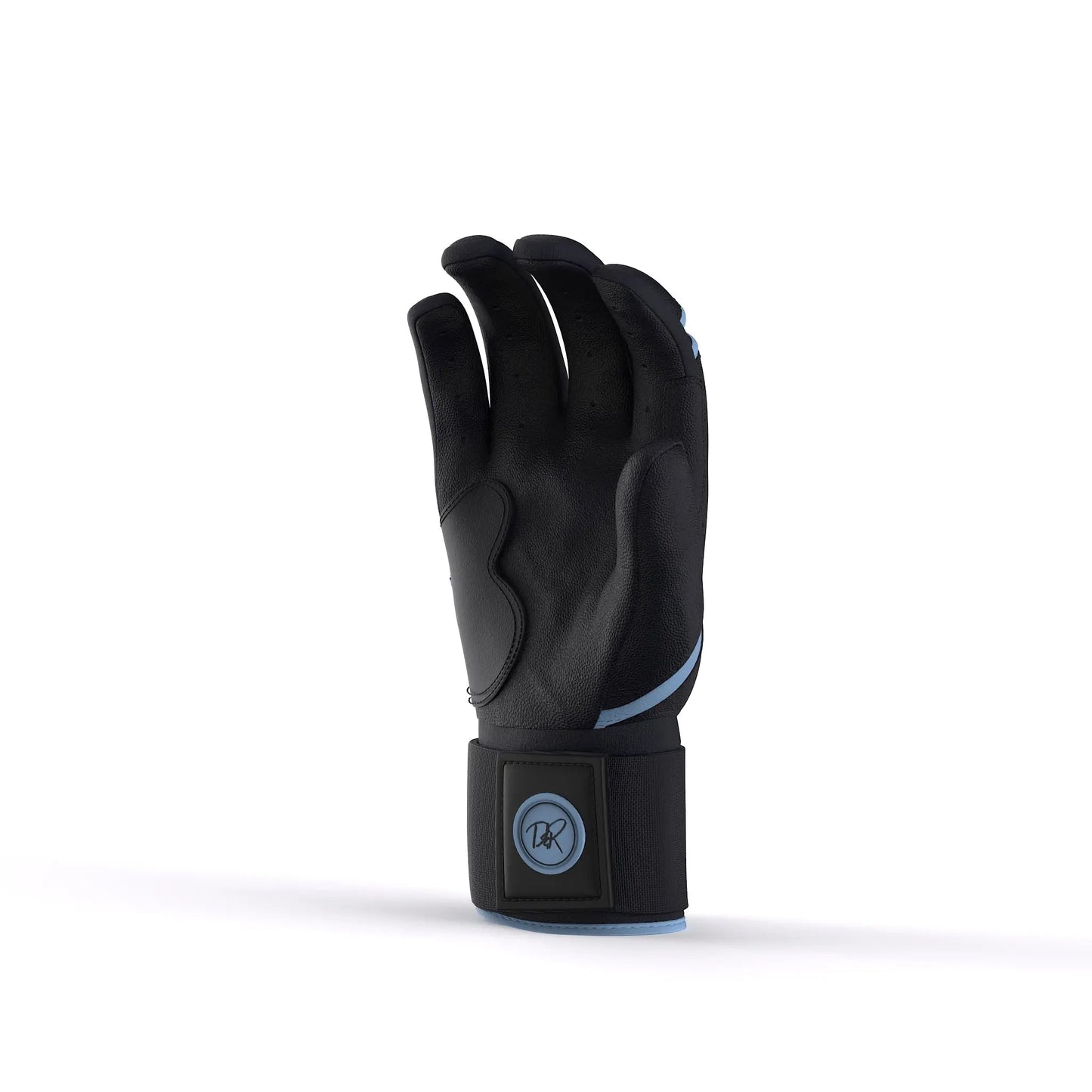 Drip & Rip™ 'Baller' Series Premium Leather Long Cuff Batting Glove Black Ice