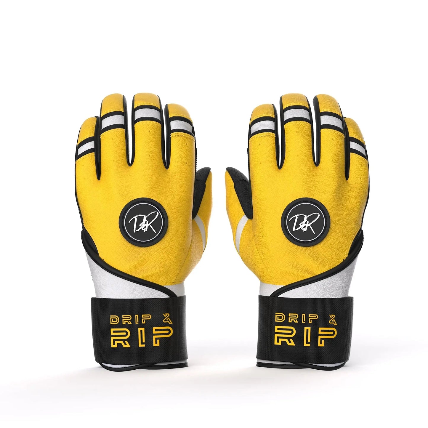 Drip & Rip™ 'Baller' Series Premium Leather Long Cuff Batting Gloves Danger Zone