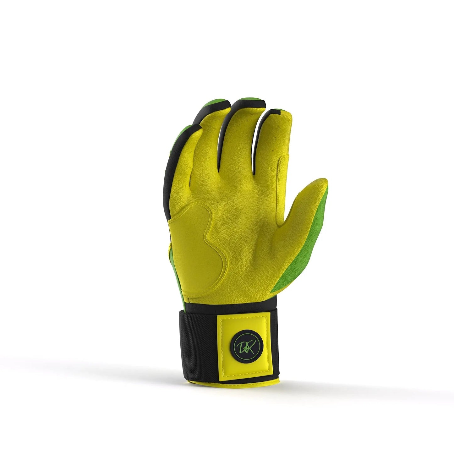 Drip & Rip™ 'Baller' Series Premium Leather Long Cuff Batting Glove Limelight