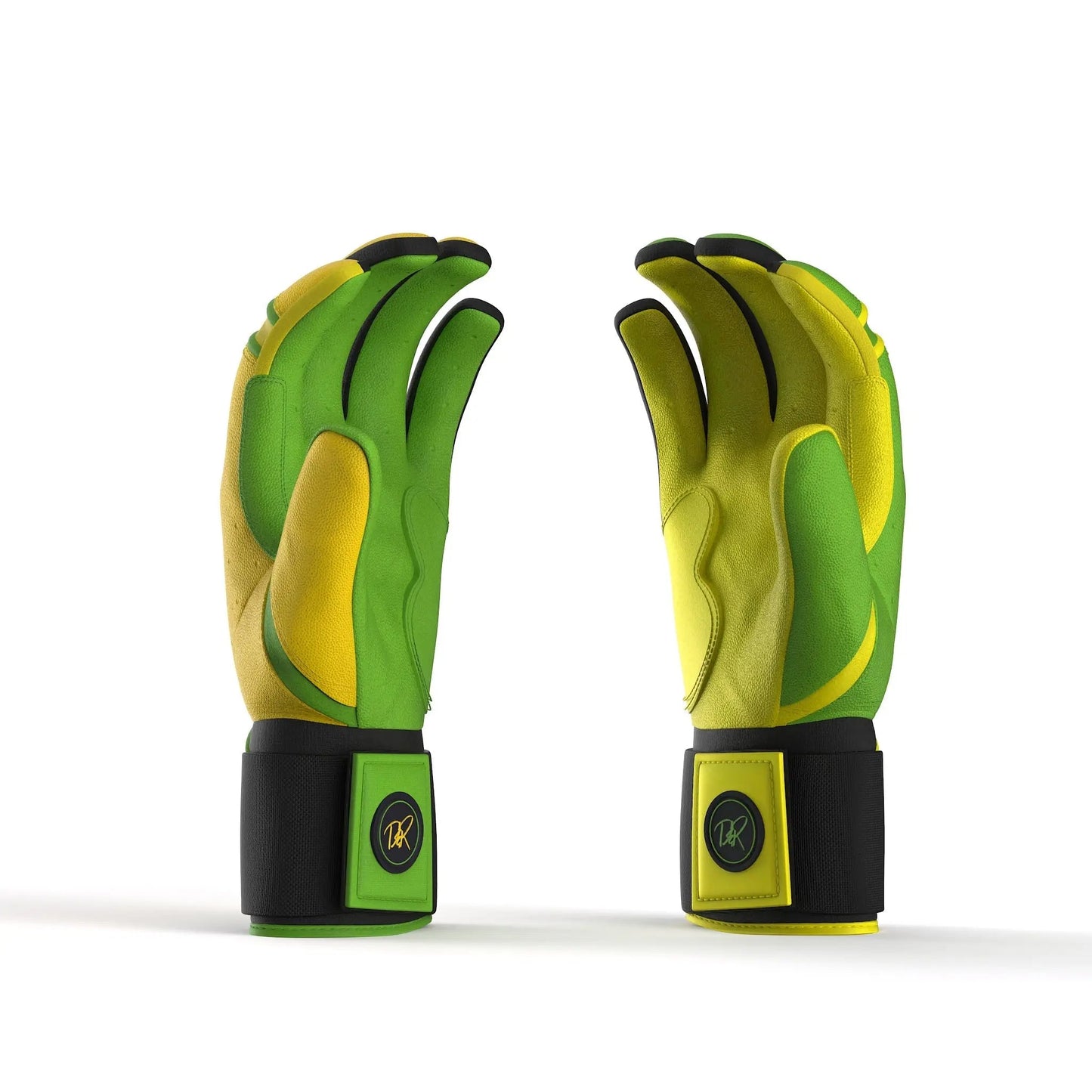 Drip & Rip™ 'Baller' Series Premium Leather Long Cuff Batting Glove Limelight
