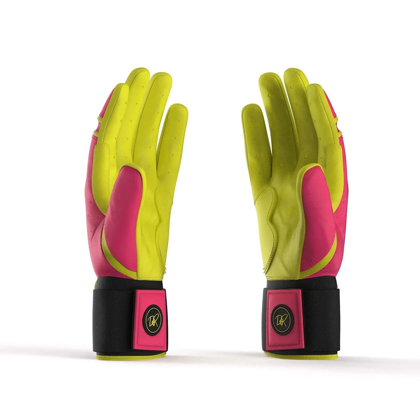Drip & Rip™ 'Baller' Series Premium Leather Long Cuff Batting Glove Pink Lemonade
