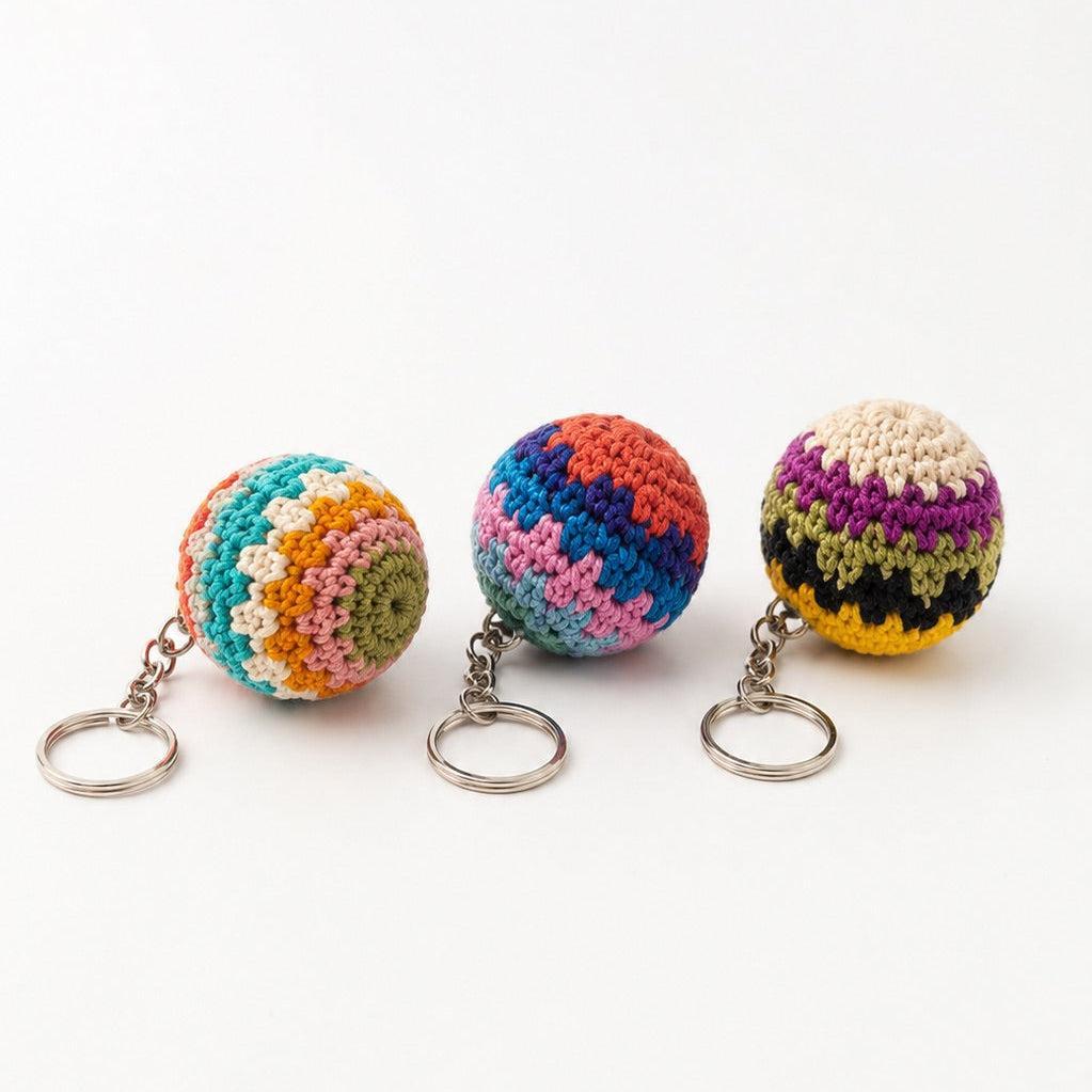 Mini Hacky Sack Handmade Footbag Knit Crochet Keychain – Guatemala